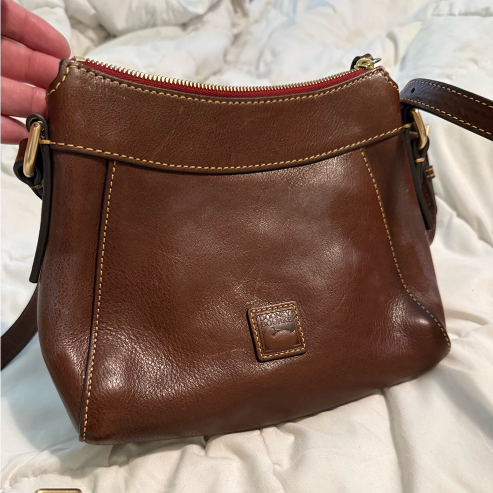 NWT Dooney & Bourke Small Cassidy Florentine Vacchetta Leather Crossbody